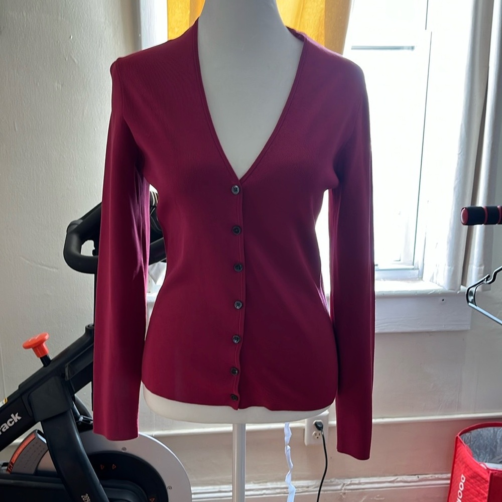 Ann Taylor Women's Red Cardigan Sweater